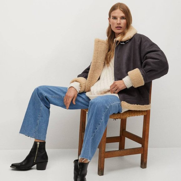 Mango Jackets & Blazers - Oversize faux Shearling jacket